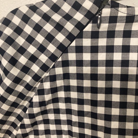 Victoria Beckham for Target Peplum Blouse Size Large Deep Navy & White Check 3/4 - Picture 6 of 7